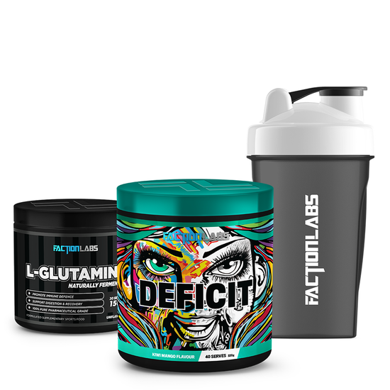 Deficit + Glutamine + FREE Shaker-Faction Labs-Elite Supps