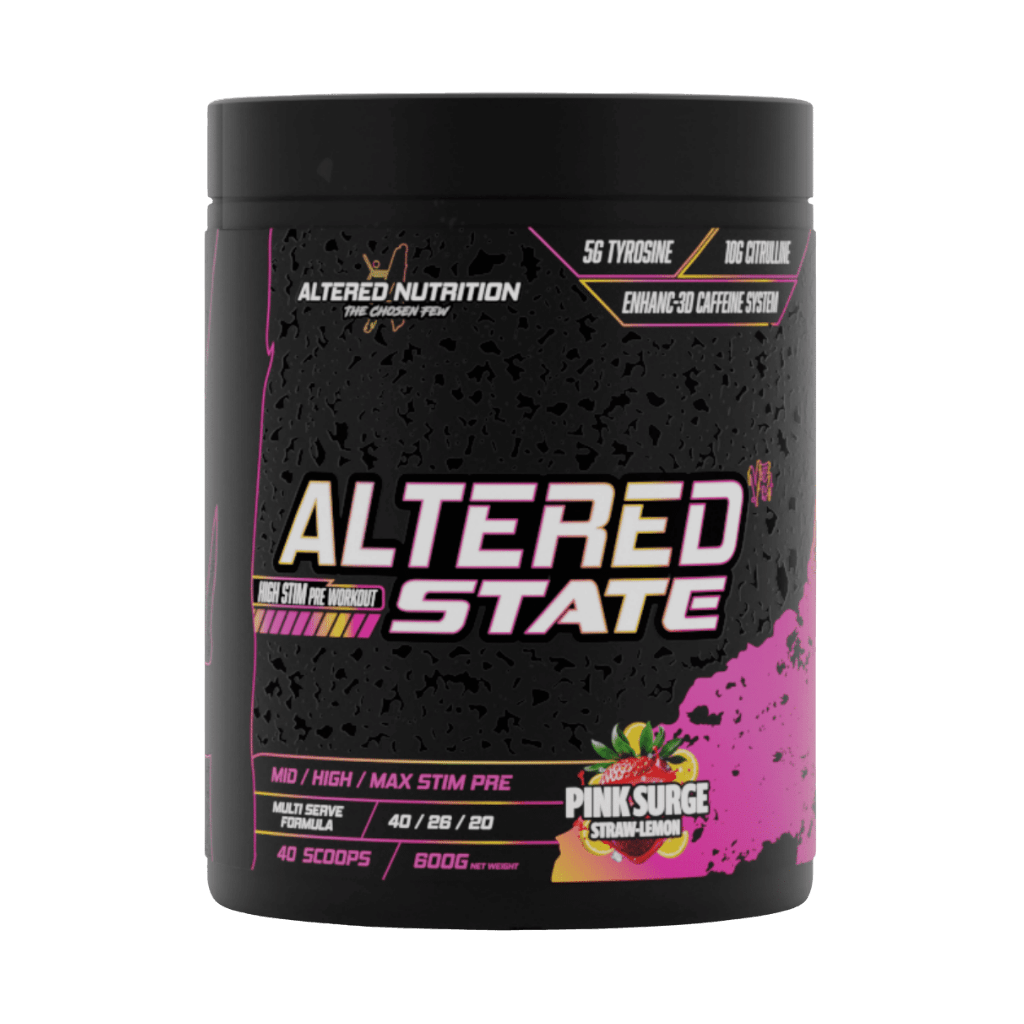 Altered State V3 Altered Nutrition High stim pre workout 40 Serves Pink Surge (Straw-Lemon)