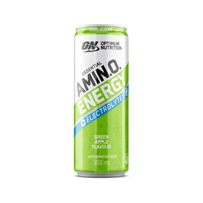 Amino Energy + Electrolyte Sparkling Can Optimum Nutrition Drinks for pre workout Single Green Apple