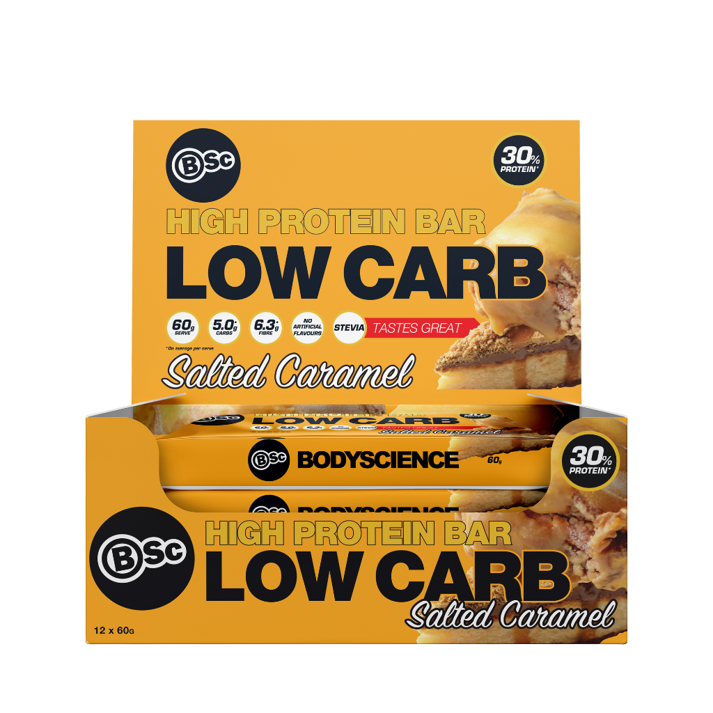 High Protein Low Carb Bar BSC ( Body Science ) High protein low carb bar sidecart Single Salted Caramel