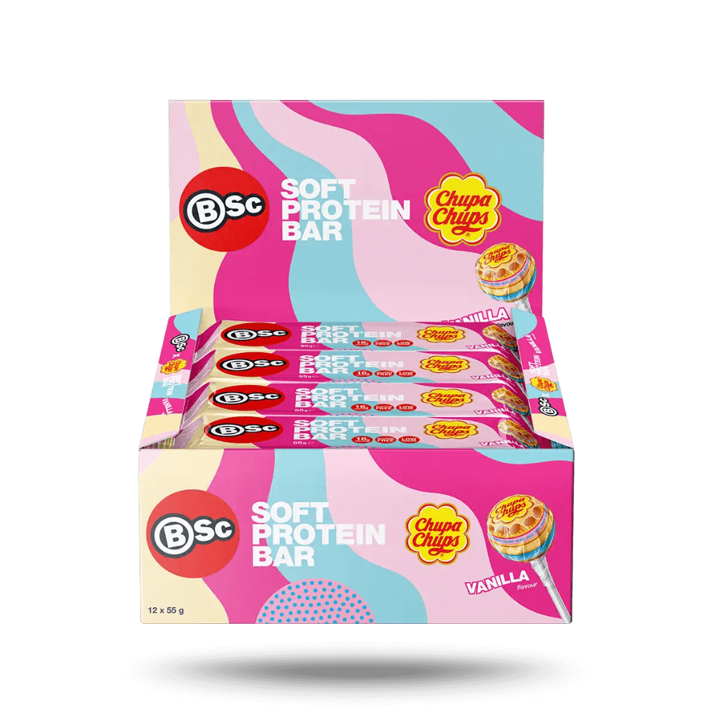 Soft Protein Bar BSC ( Body Science ) High protein bars Box of 12 Chupa Chup Vanilla