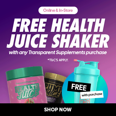 Free Health Juice shaker with any transparent supplement purchase