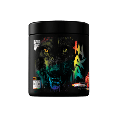 Black Wolf Pre Black Wolf High stim pre workout 40 Serves Skattered Rainbow Candy
