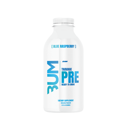 CBUM Thavage RTD & CBUM Thavage RTD RAW Drinks for pre workout Box of 12 Blue Raspberry