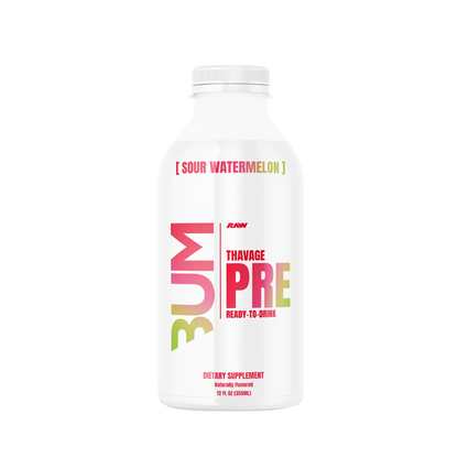 CBUM Thavage RTD (1) & CBUM Thavage RTD RAW Drinks for pre workout Box of 12 Sour Watermelon