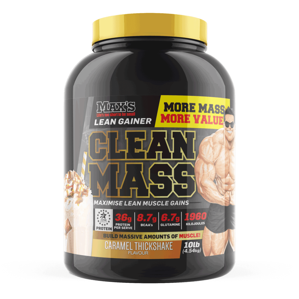 Clean Mass (3) & Clean Mass Max's Mass gainer protein powder 4.2kg Caramel Thickshake