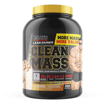 Clean Mass (3) & Clean Mass Max's Mass gainer protein powder 4.2kg Caramel Thickshake