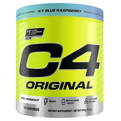 C4 Original (4) & C4 Original Cellucor Low stim pre workout 50 Serves Icy Blue Raspberry