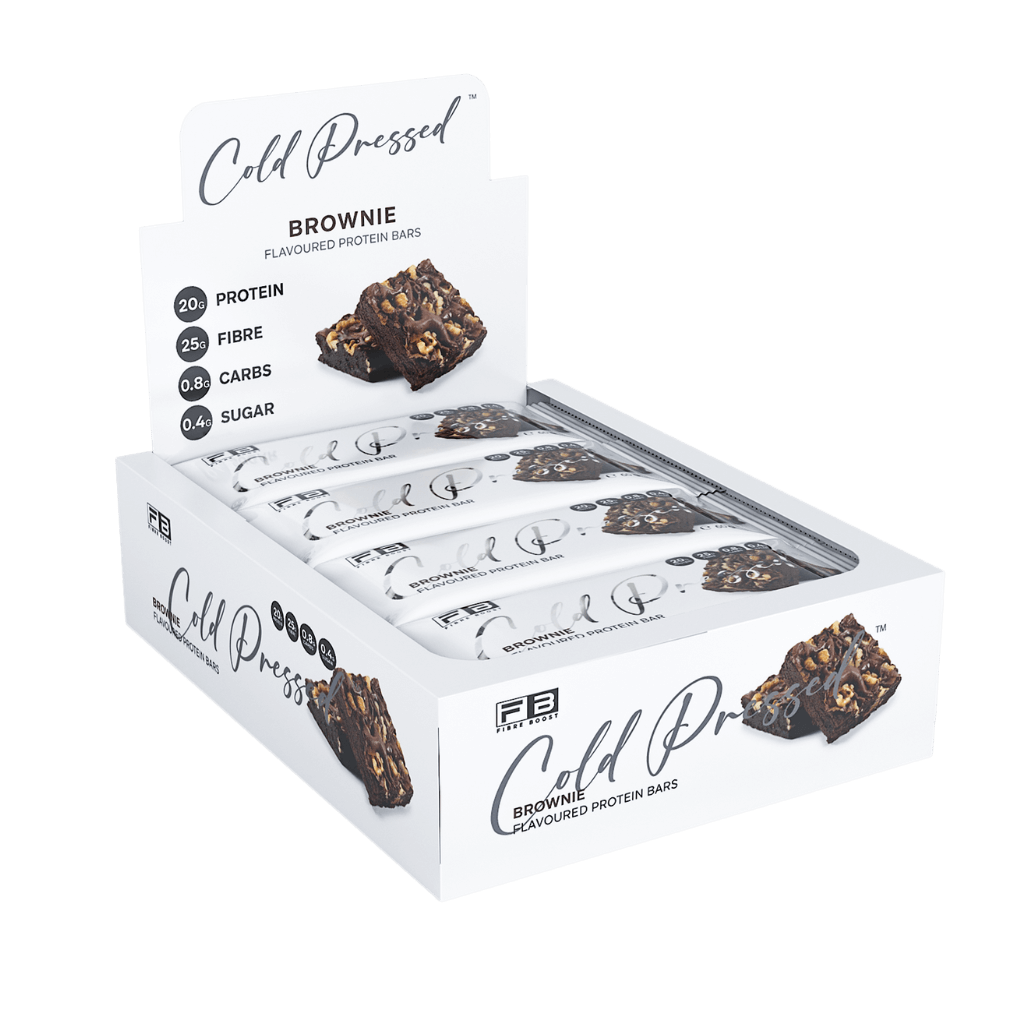 Cold Pressed Protein Bar Fibre Boost High protein bars Box of 12 Brownie