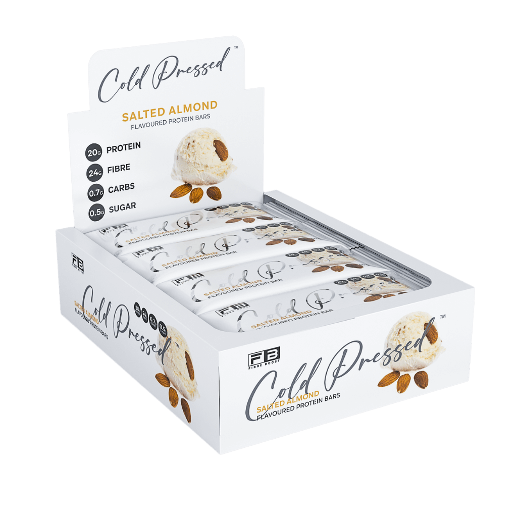 Cold Pressed Protein Bar Fibre Boost High protein bars Box of 12 Salted Almond