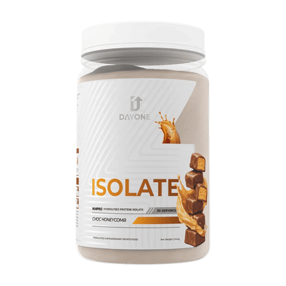 Isolate & Isolate Day One Performance Dairy free protein 30 Serves Choc Honeycomb