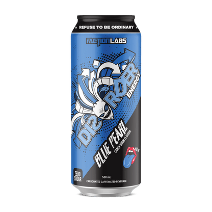 Disorder RTD (4) & Disorder RTD Faction Labs Drinks for pre workout Box of 12 Blue Pearl