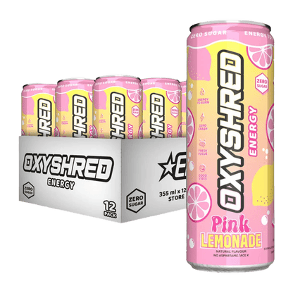 OxyShred Ultra Energy RTD EHP Labs Drinks for pre workout 12 Pack (355ml Can) Pink Lemonade
