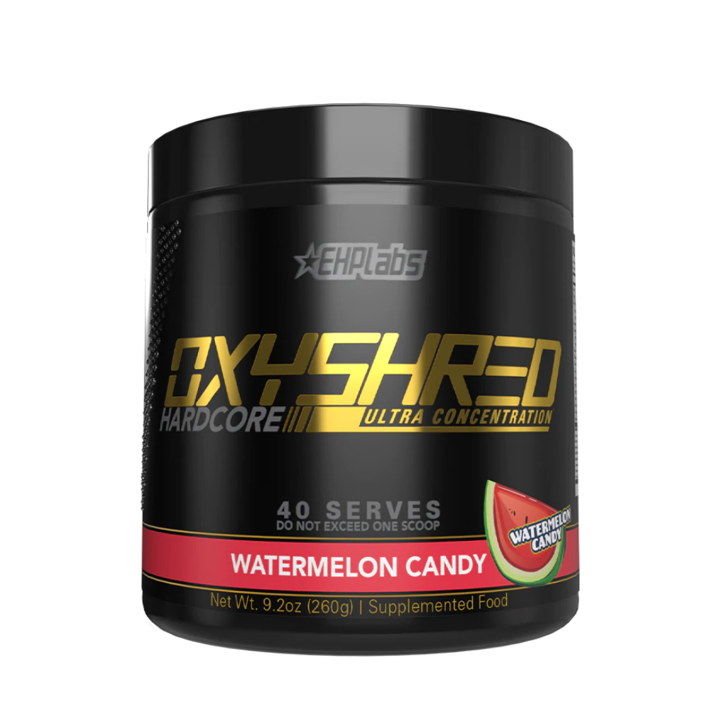 Oxyshred Hardcore EHP Labs High stimulant weight loss supplements 40 Serves Watermelon Candy
