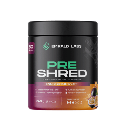 Pre Shred (6) & Pre Shred Emrald Labs Fat burners supplements 60 Serves Passionfruit