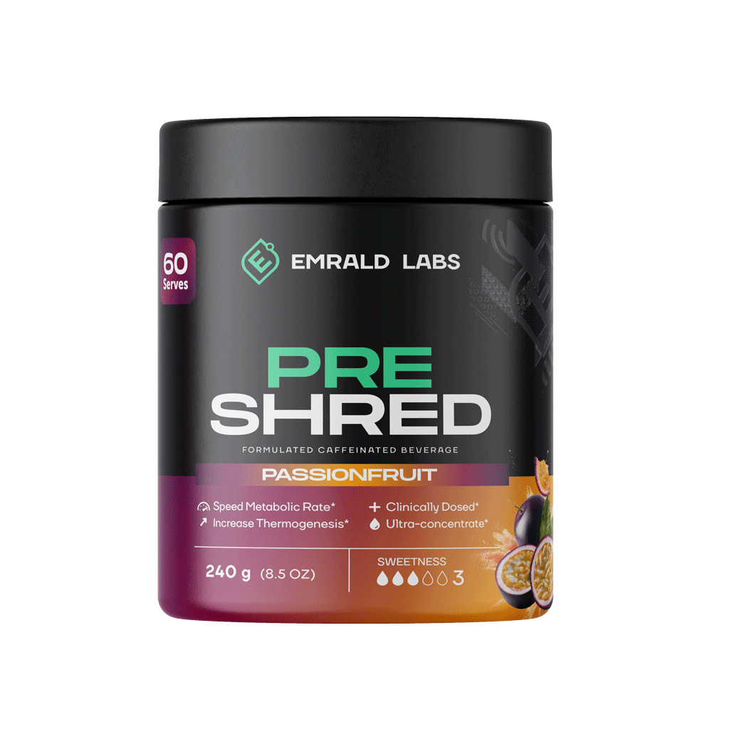 Pre Shred (6) & Pre Shred Emrald Labs Fat burners supplements 60 Serves Passionfruit