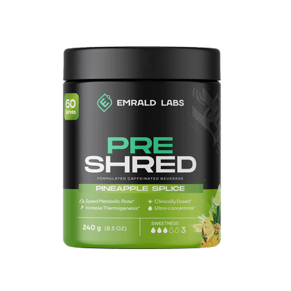 Pre Shred (5) & Pre Shred Emrald Labs Fat burners supplements 60 Serves Pineapple Splice