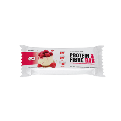 Protein & Fibre Bar EQ High protein bars Box of 12 White Choc Raspberry Cheesecake