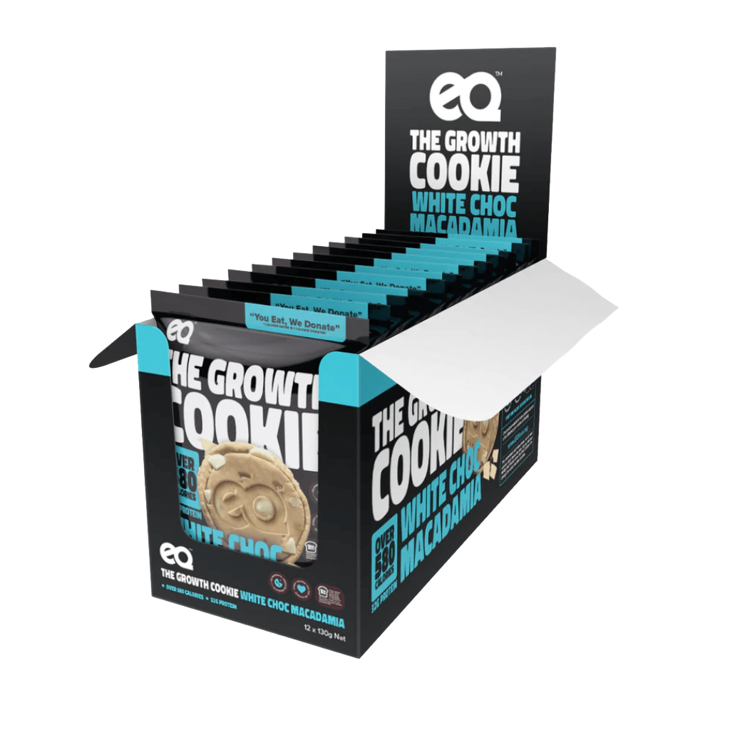 The Growth Cookie EQ Protein cookies Pack of 12 White Choc Macadamia