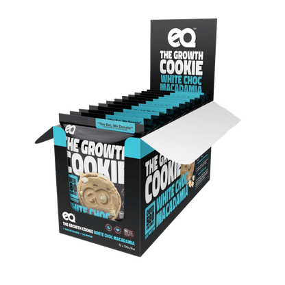 The Growth Cookie EQ Protein cookies Pack of 12 White Choc Macadamia