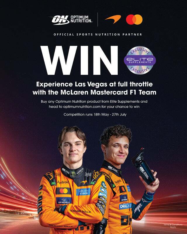 Win an unforgettable McLaren Racing weekend, courtesy of Optimum Nutrition. Available exclusively at Elite Supplements.