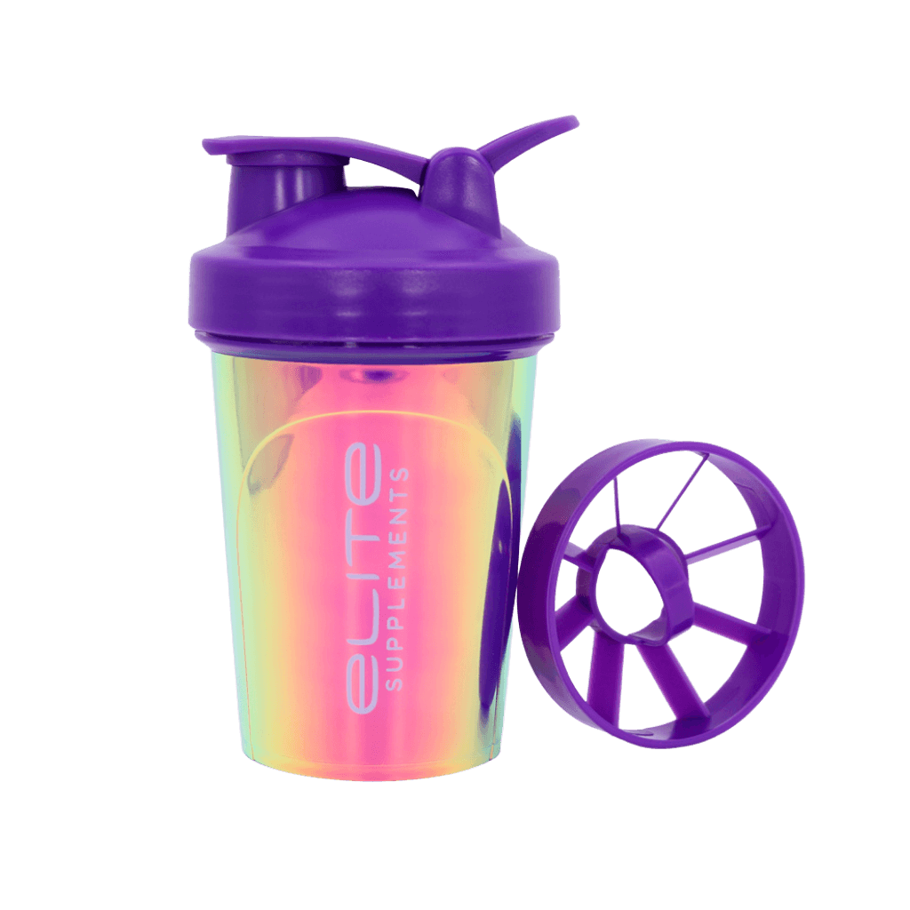 Elite Holographic Shaker Elite Supplements Shakers water bottles 500ml  Purple Holographic