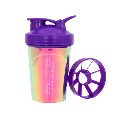 Elite Holographic Shaker Elite Supplements Shakers water bottles 500ml  Purple Holographic