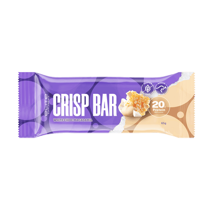 Protein Crisp Bar & Protein Crisp Bar Elite Supplements Protein bars Box of 12 White Choc Macadamia