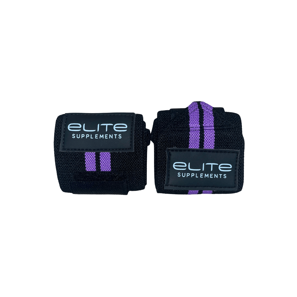 Premium Wrist Wraps & Premium Wrist Wraps Elite Supplements Gym accesories   Black/Light Purple