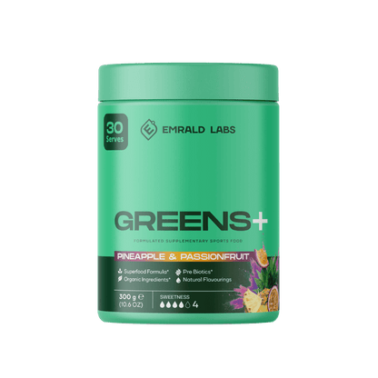 Greens+ (1) & Greens+ Emrald Labs Greens supplements 30 Serves Pineapple Passionfruit