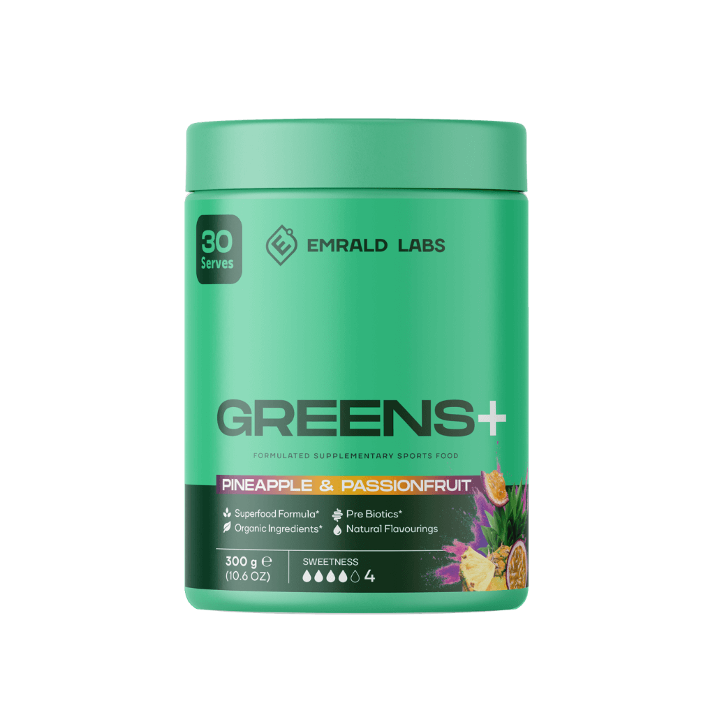 Greens+ (1) & Greens+ Emrald Labs Greens supplements 30 Serves Pineapple Passionfruit