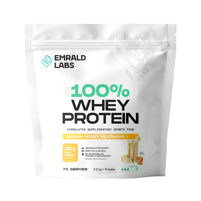100% Whey Protein Emrald Labs Whey blend protein 2.2kg Banana Honey Milkshake