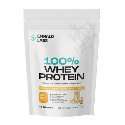 100% Whey Protein Emrald Labs Whey blend protein 500g Banana Honey Milkshake