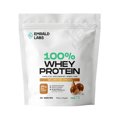 100% Whey Protein (5) & 100% Whey Protein Emrald Labs Whey blend protein 900g Golden Ice Cream