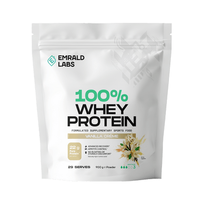 100% Whey Protein (1) & 100% Whey Protein Emrald Labs Whey blend protein 900g Vanilla Creme
