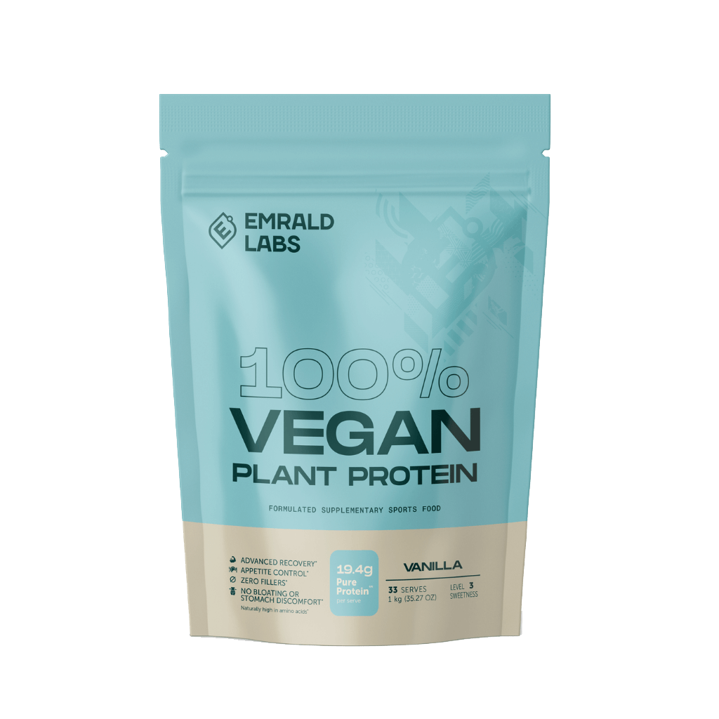 100% Vegan Protein (1) & 100% Vegan Protein Emrald Labs Vegan protein powder 1kg Vanilla