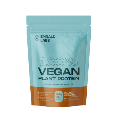 100% Vegan Protein (2) & 100% Vegan Protein Emrald Labs Vegan protein powder 500g Salted Caramel