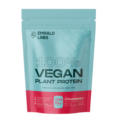 100% Vegan Protein (5) & 100% Vegan Protein Emrald Labs Vegan protein powder 500g Strawberry