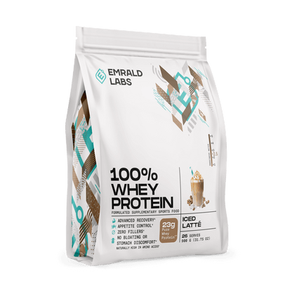 100% Whey Protein (19) & 100% Whey Protein Emrald Labs Whey blend protein 900g Iced Latte