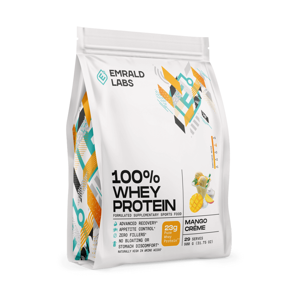 100% Whey Protein (21) & 100% Whey Protein Emrald Labs Whey blend protein 900g Mango Creme
