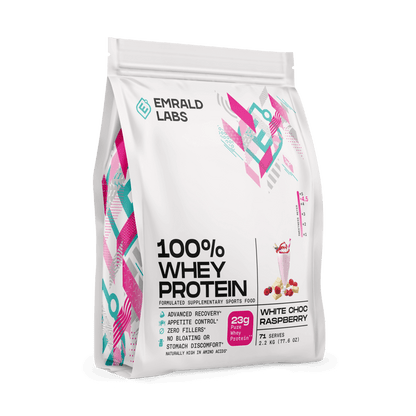 100% Whey Protein Emrald Labs Whey blend protein 2.2kg White Choc Raspberry