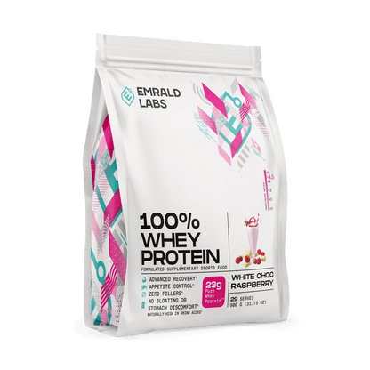 100% Whey Protein (16) & 100% Whey Protein Emrald Labs Whey blend protein 900g White Choc Raspberry