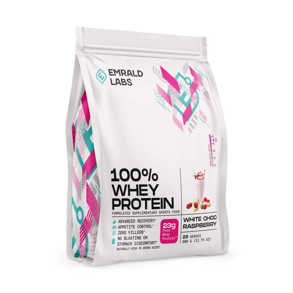 100% Whey Protein (16) & 100% Whey Protein Emrald Labs Whey blend protein 900g White Choc Raspberry