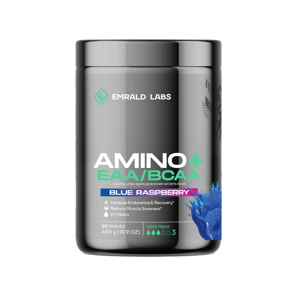 Amino+ EAA/BCAA (4) & Amino+ EAA/BCAA Emrald Labs Essential amino acids 60 Serves Blue Raspberry