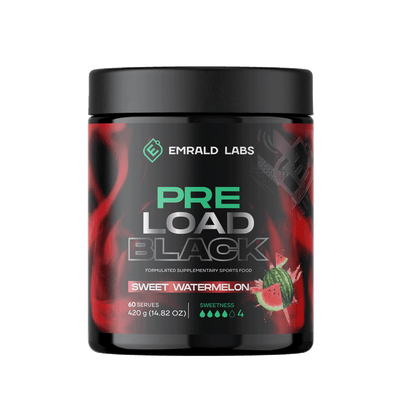 Pre Load Black Emrald Labs Low stim pre workout