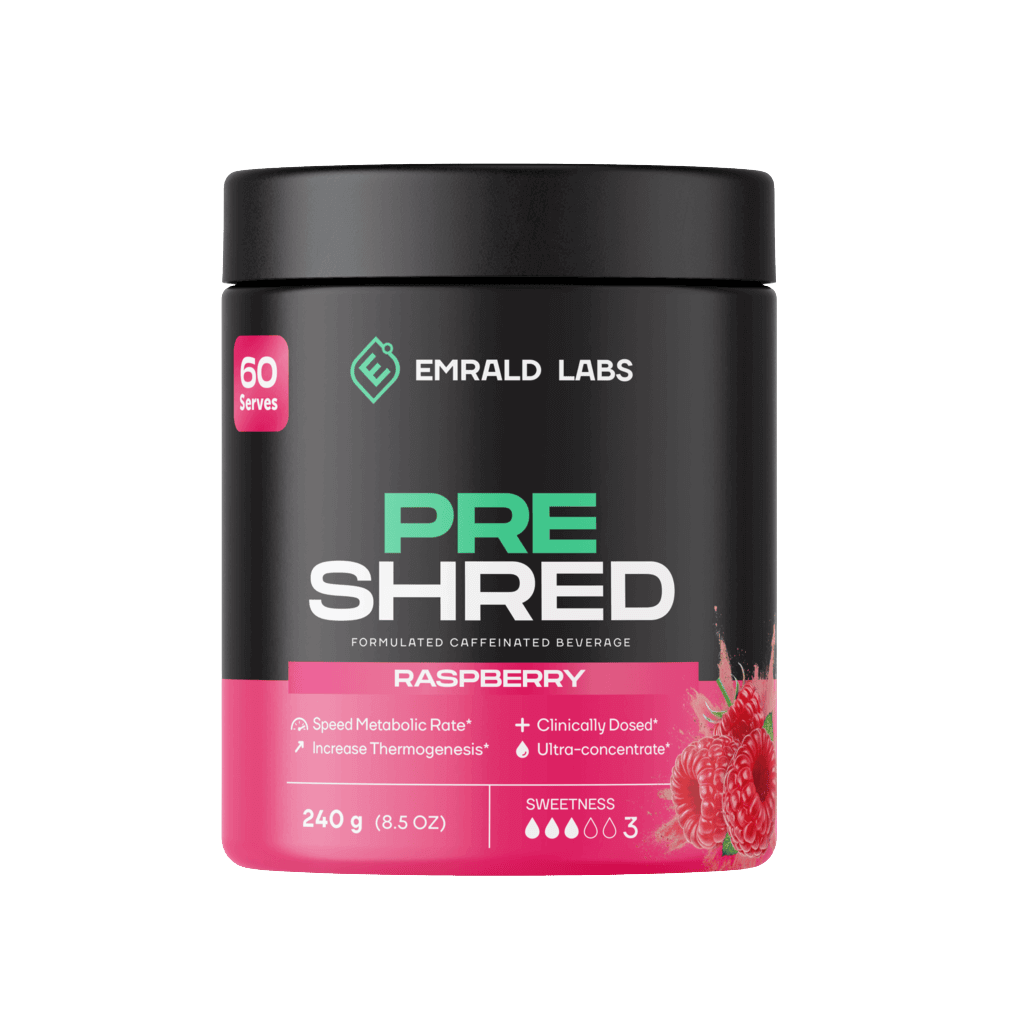 Pre Shred Emrald Labs Fat burners supplements 60 Serves Raspberry