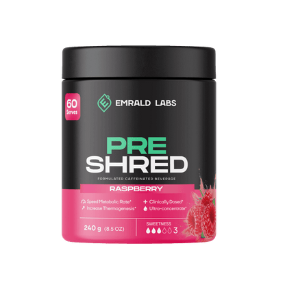 Pre Shred Emrald Labs Fat burners supplements 60 Serves Raspberry