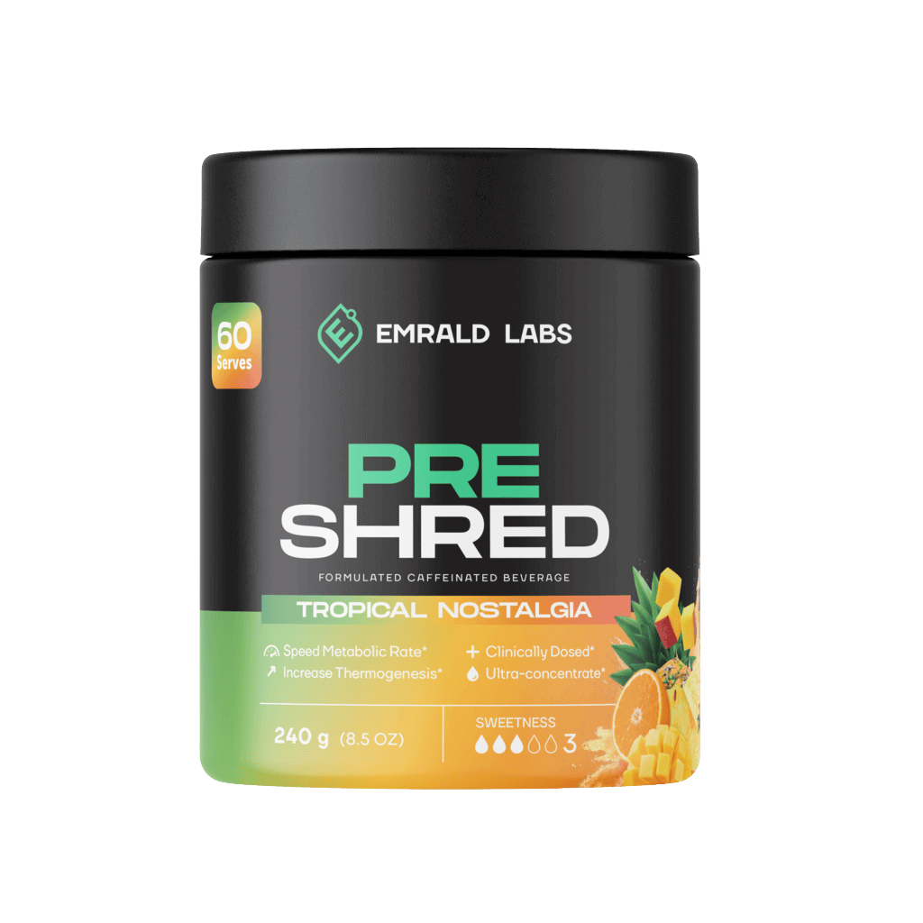 Pre Shred Emrald Labs Fat burners supplements 60 Serves Tropical Nostalgia