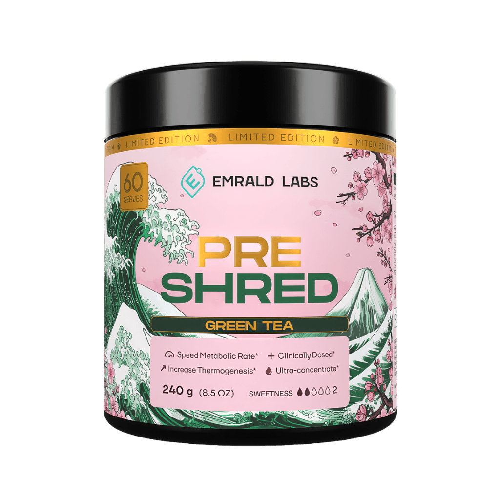 Pre Shred Emrald Labs Fat burners supplements 60 Serves Green Tea