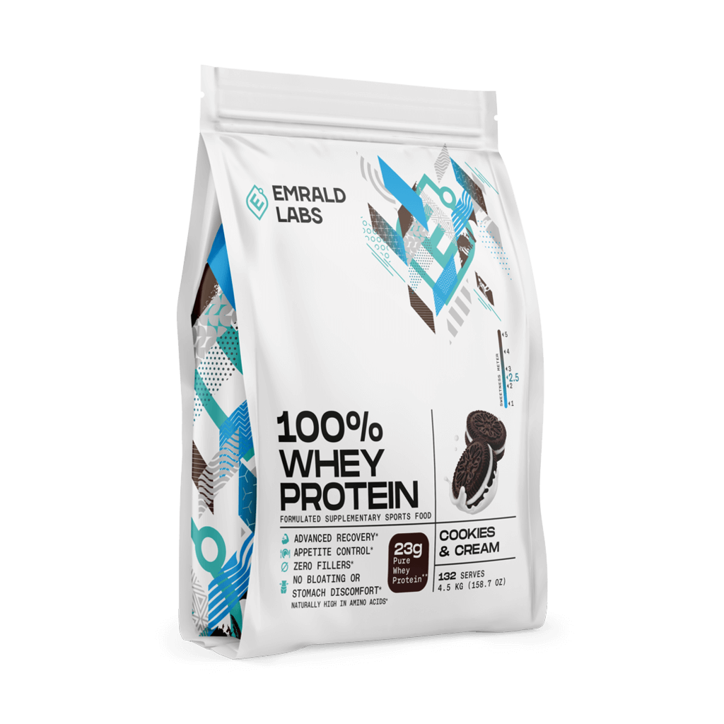 100% Whey Protein (28) & 100% Whey Protein Emrald Labs Whey blend protein 4.5kg Cookies and Cream